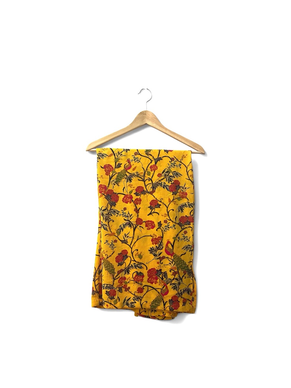 Rose & Olive Yellow Floral Wide Leg Pants